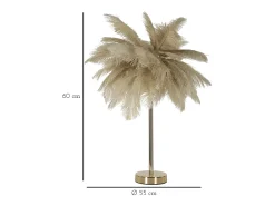 Best Lámpara de mesa con pantalla de plumas y 2 luces Palm S - Marrón Marru00f3n