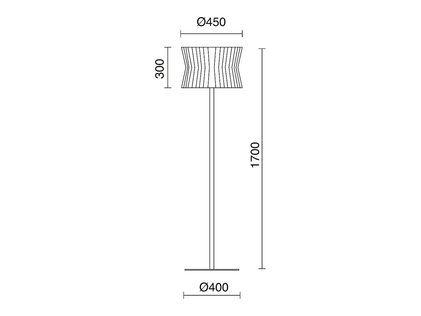 Lámpara de mesa CORA estilo clásico - Alt. 170 cm - E27 40W - pantalla cinta plisada ø38,5 cm - cable 2 mts - on&off - acero y - IP20 Blanco Hot