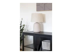 Les Tendances Lámpara de mesa CROFT – Lámpara de cerámica efecto arena Beige Hot