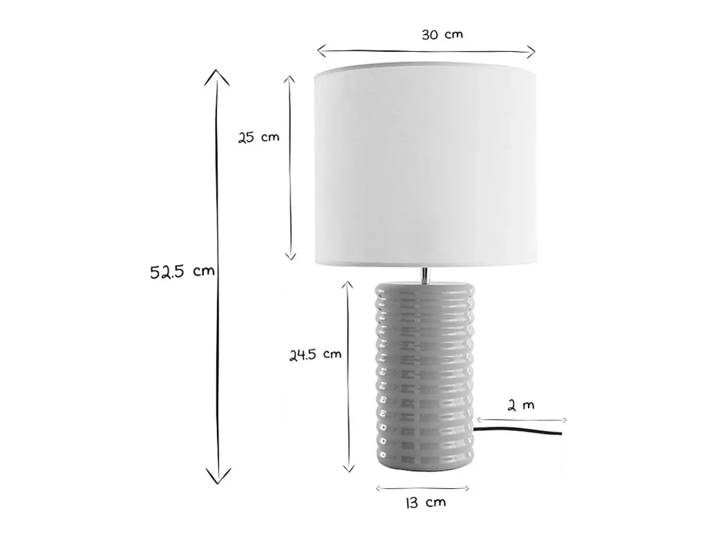 Miliboo Lámpara de mesa de cerámica esmaltada color topo con pantalla de color crudo BERRO Crema Best