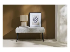 Miliboo Lámpara de mesa de cerámica blanca mate con pantalla de lino natural TIGA Blanco Hot