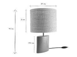 Miliboo Lámpara de mesa de cerámica mate con pantalla de rafia natural 40 cm TIGA Terracota Discount