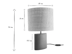 Miliboo Lámpara de mesa de cerámica oscuro con pantalla de rafia natural 40 cm TIGA Verde Online