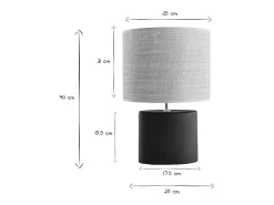 Best Miliboo Lámpara de mesa de cerámica negra mate con pantalla de rafia TIGA Negro