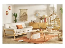 Miliboo Lámpara de mesa de cerámica esmaltada con pantalla de rafia natural 64 cm MAJES Terracota Sale