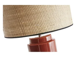 Miliboo Lámpara de mesa de cerámica esmaltada con pantalla de rafia natural 64 cm MAJES Terracota Sale