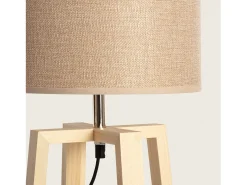 New Ledkia Lámpara de Mesa de Madera Korsade Camel