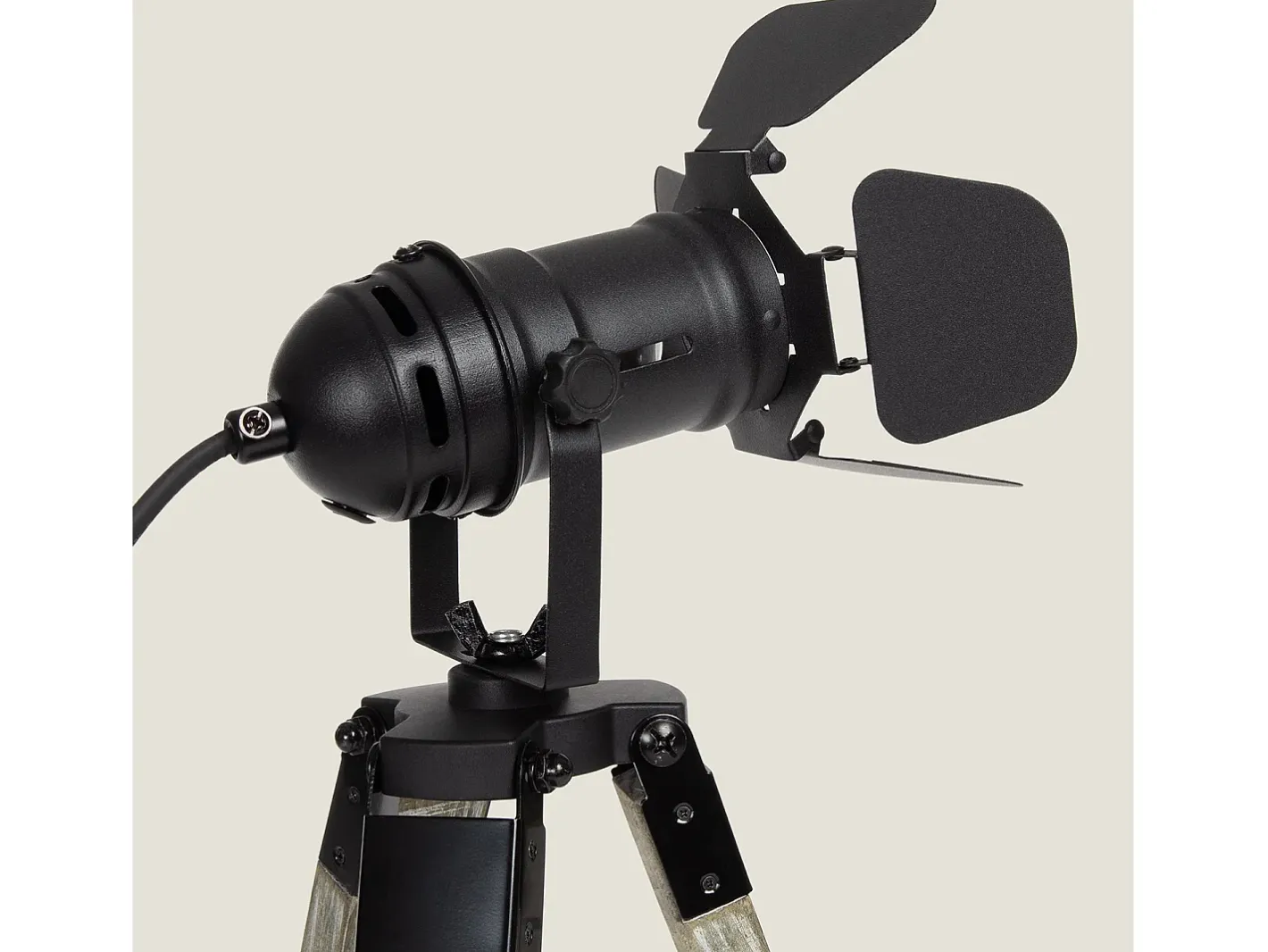 Sale Ledkia Lámpara de Mesa de Madera y Metal Cinema Kurangna XS Negro