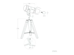 Sale Ledkia Lámpara de Mesa de Madera y Metal Cinema Kurangna XS Negro
