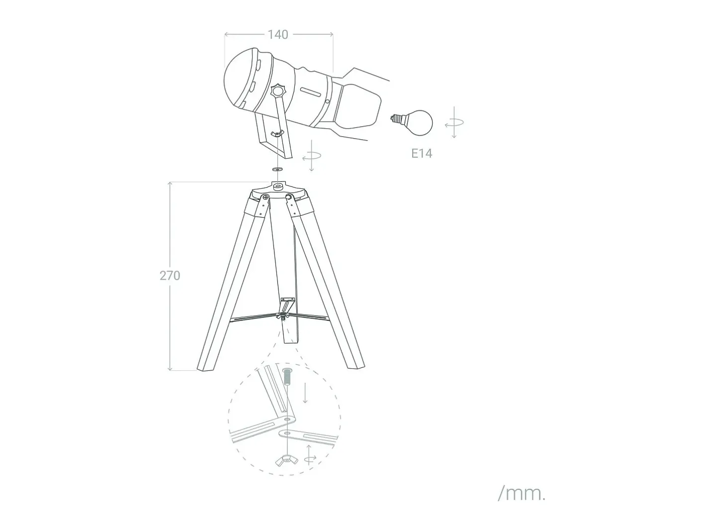 Sale Ledkia Lámpara de Mesa de Madera y Metal Cinema Kurangna XS Negro