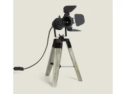 Sale Ledkia Lámpara de Mesa de Madera y Metal Cinema Kurangna XS Negro