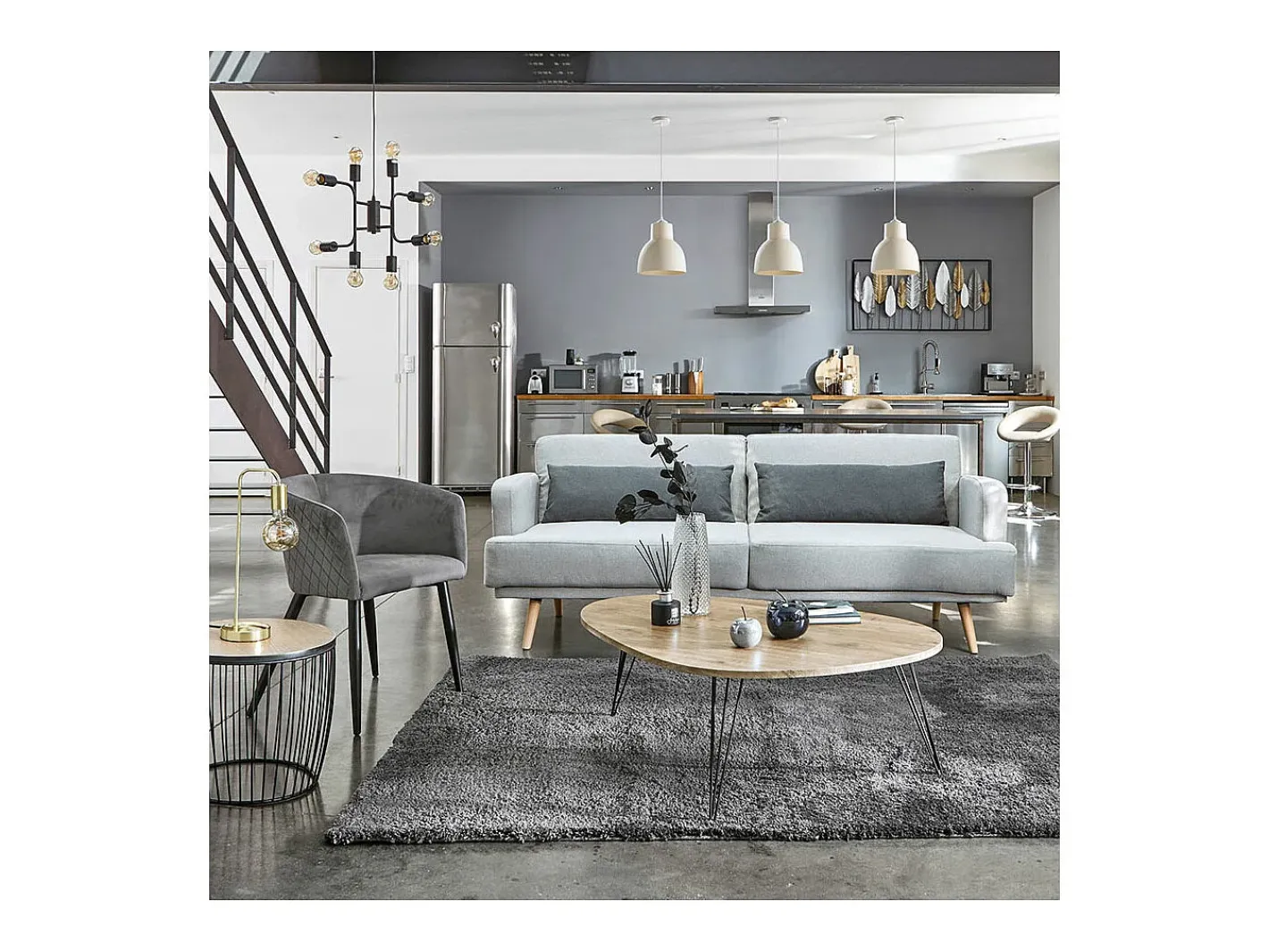 Sale Atmosphera Lámpara de mesa de metal Negro