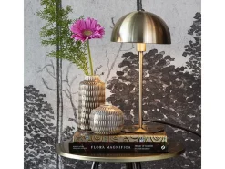 LEITMOTIV Lámpara De Mesa-Lámpara de mesa de metal Bonnet 39 cm Dorado