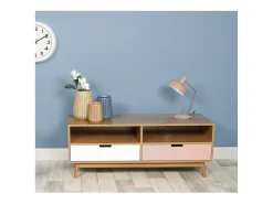 Discount LEITMOTIV Lámpara de mesa de metal con capucha Rosa