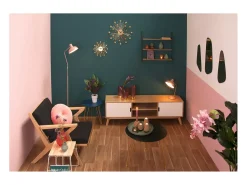 Discount LEITMOTIV Lámpara de mesa de metal con capucha Rosa