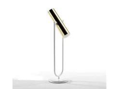 Les Tendances Lámpara De Mesa-Lámpara de mesa de metal y base de metal blanco Egaly Alt. 53 cm Dorado