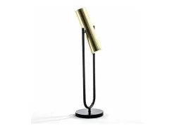 Les Tendances Lámpara De Mesa-Lámpara de mesa de metal y base negra Egaly Alt. 53 cm Dorado