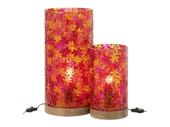 J-Line Lámpara de mesa de mosaico de flores de cristal 21x21x45.5 cm Multicolor Best