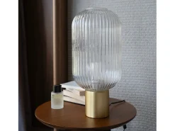 Best Rendez-Vous Déco Lámpara de mesa de vidrio estriado - Lou Transparente