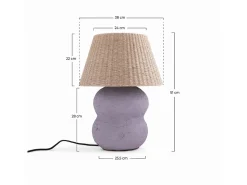Rendez-Vous Déco Lámpara de mesa de yute y papel morado - Ida Violeta Sale