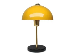 Concept-Usine Lámpara De Mesa-Lámpara de mesa diseño moderno en forma de seta negra 49cm de metal y madera Amarillo