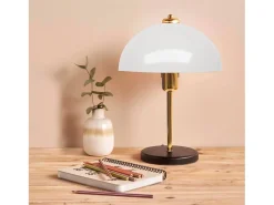 New Concept-Usine Lámpara de mesa dorada en forma de seta LISETTE 37cm Verde