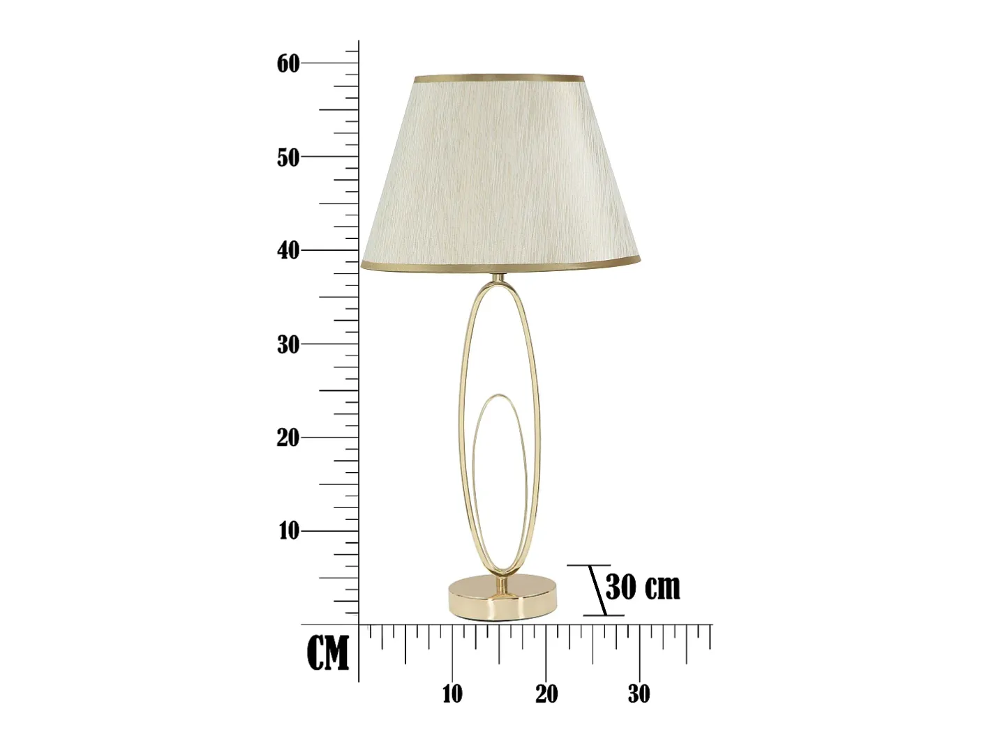Lámpara de mesa elegante con base dorada y pantalla beige Flush M Dorado New