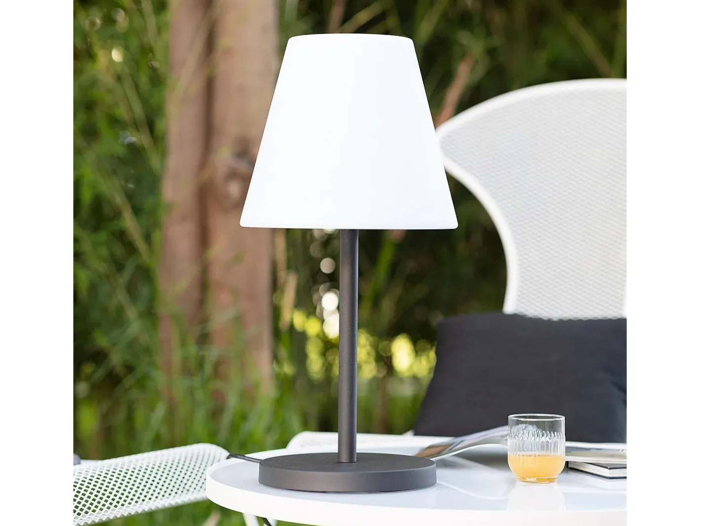 Ledkia Lámpara De Mesa-Lámpara de Mesa Exterior Aluminio Maipo Negro