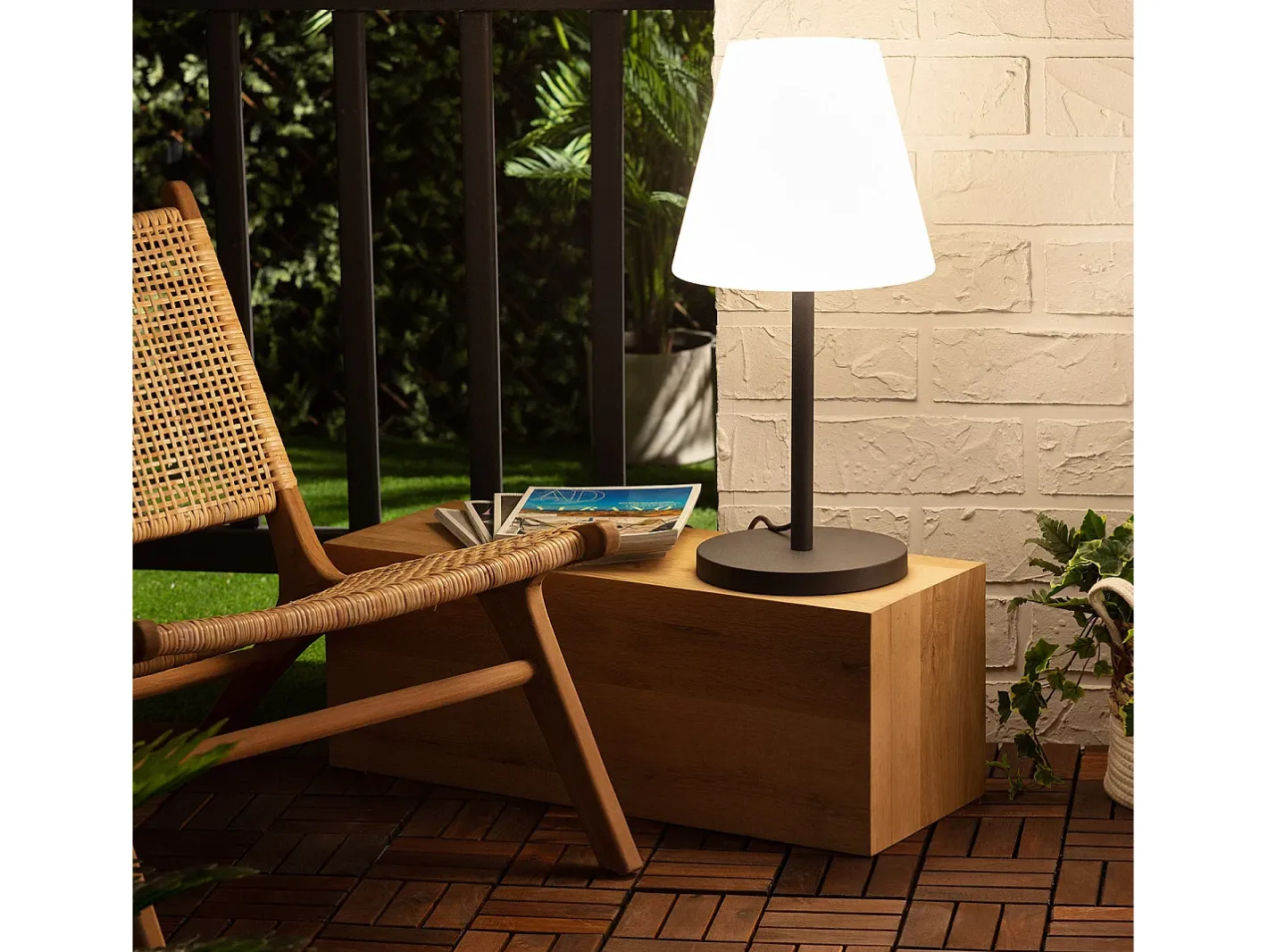 Ledkia Lámpara De Mesa-Lámpara de Mesa Exterior Aluminio Maipo Negro