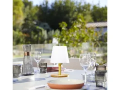 Lumisky Iluminación Exterior-Lámpara de mesa inalámbrica H25CM WOOD Color natural claro