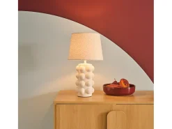 Sweeek Lámpara de mesa interior de cerámica Blanco Hot