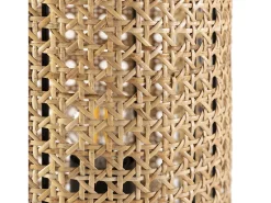 VS Venta-stock Lámpara De Mesa-Lámpara de mesa Isao de ratán natural, diámetro 20 cm Beige
