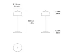 Online Lámpara de mesa LED de cobre recargable y regulable Zafferano CIRCE Naranja