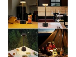 Hot NETTLIFE Lámpara de mesa LED inalámbrica , regulable de 3000k a 6500k, con puerto USB-C, táctil, color Negro