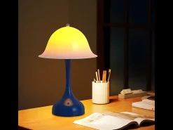 Discount NETTLIFE Lámpara de mesa LED inalámbrica : lámpara de noche táctil regulable, 3 temperaturas de color, recargable por USB, diseño moderno Gris
