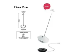 Lámpara De Mesa-Lámpara de mesa LED inalámbrica recargable y regulable Pina Pro Sand, color azafrán (2200-2700-3000 K) Topo