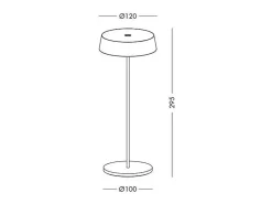 Best Lámpara de mesa LED Inemuri pálido táctil recargable por USB y regulable con 12 h de duración de batería Verde
