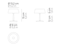 Lámpara de mesa LED inteligente Zafferano Sister Light Mini Wi-Fi recargable regulable 2200/2700/3000/4000K 3,2 W 17 cm Marfil Discount