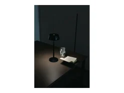 Lámpara de mesa LED inteligente Zafferano SISTER LIGHT Wi-Fi, color perla, recargable y regulable Negro