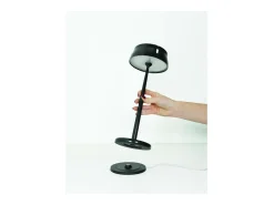 Lámpara de mesa LED inteligente Zafferano SISTER LIGHT Wi-Fi, color perla, recargable y regulable Negro
