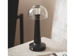 New Ledkia Lámpara de Mesa LED Metal Portátil con Batería USB Recargable Luliu Orsha Negro