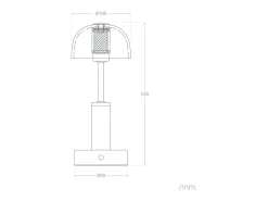 Clearance Ledkia Lámpara de Mesa LED Metal Portátil con Batería USB Recargable Luliu Ludza Negro