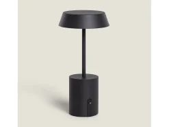 Ledkia Iluminación Exterior-Lámpara de Mesa LED Metal Inalámbrica para Exterior Ula Negro