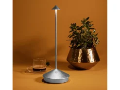 Outlet Lámpara de mesa LED Pina Pro, recargable y regulable, hoja de plata, azafrán, 2200-2700-3000K Gris