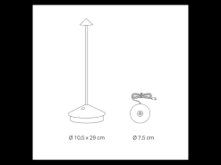 Lámpara de mesa LED Pina Pro Bronze, recargable y regulable - 2,2 W, 2200-2700-3000 K, IP54 Bronce Best