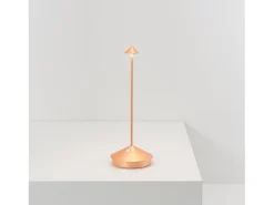 Lámpara de mesa LED Pina Pro, hoja de cobre, recargable y regulable, inalámbrica, color azafrán (2200-2700-3000 K) Naranja
