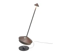 Clearance Lámpara de mesa LED Pina Pro Corten recargable y regulable inalámbrica Azafrán 2200-2700-3000K Marru00f3n