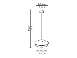 Clearance Lámpara de mesa LED Pina Pro Corten recargable y regulable inalámbrica Azafrán 2200-2700-3000K Marru00f3n
