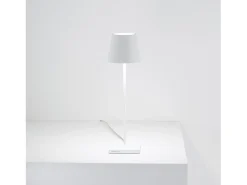 Lámpara De Mesa-Lámpara de mesa LED Poldina Corten 230V con cable regulable, 11 x 38 cm - Diseño moderno en aluminio Marru00f3n