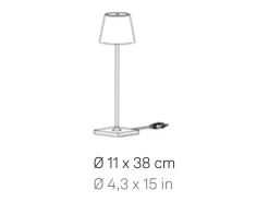 Outlet Lámpara de mesa LED Poldina blanca regulable con cable de 230 V, 11 x 38 cm - Diseño moderno en aluminio Blanco
